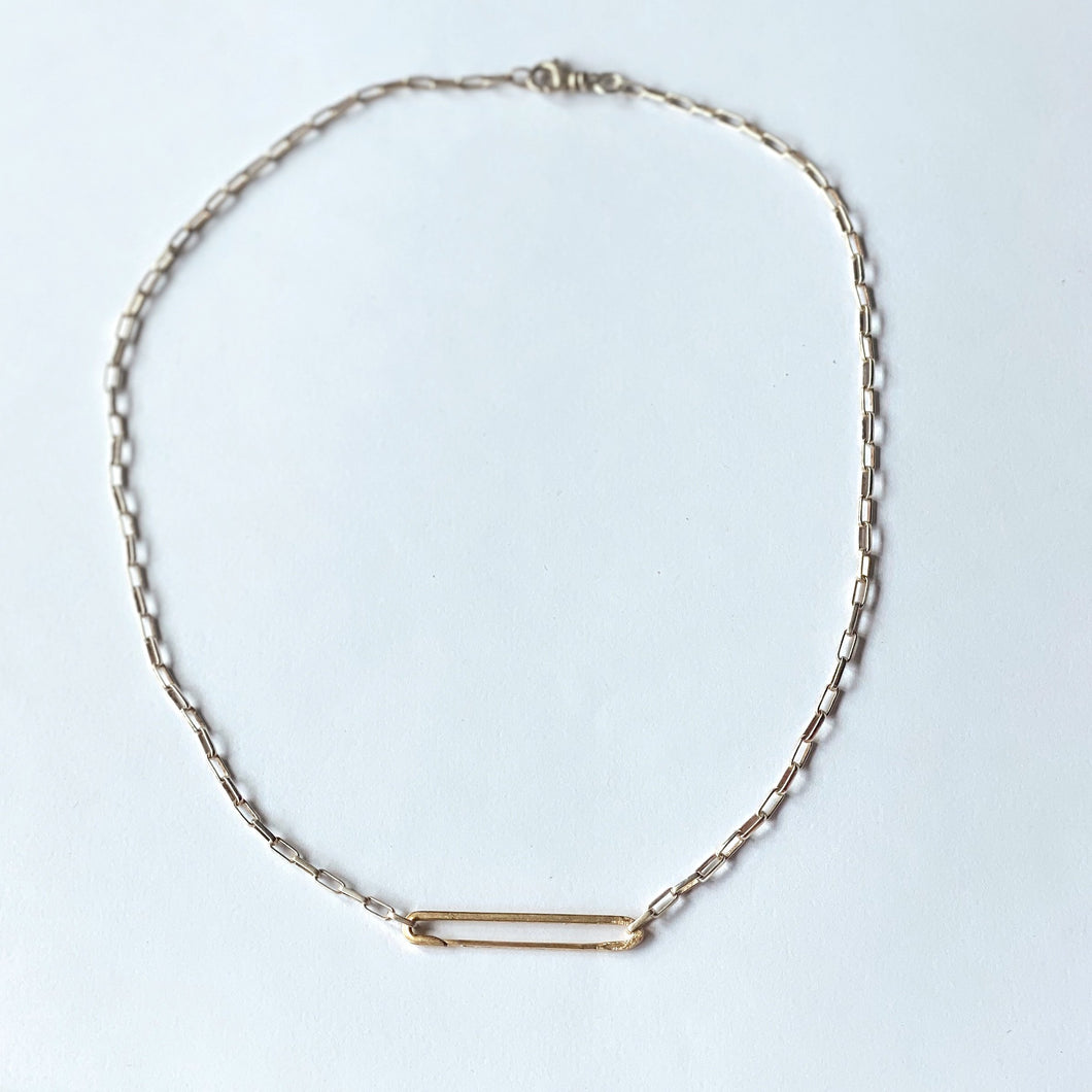 Edwardian Pin Medium Belcher Chain Necklace - Sterling Silver