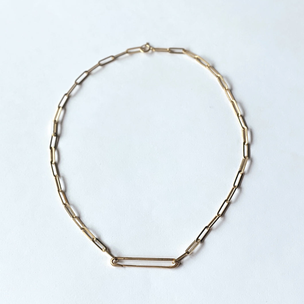 Edwardian Pin Heavy Belcher Chain Necklace