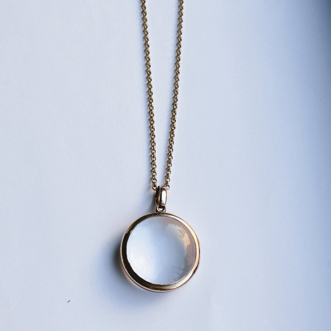 Victorian Rock Crystal Locket Necklace