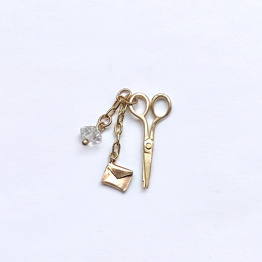 Rock, Paper, Scissors Necklace - 14K Gold