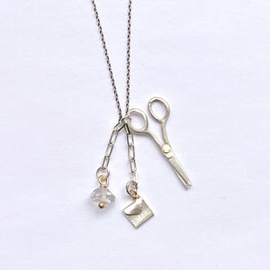 Rock, Paper, Scissors Necklace - Silver