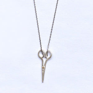 Tiny Scissors Necklace - Silver