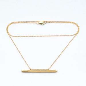Solid 14k Gold Pencil Necklace